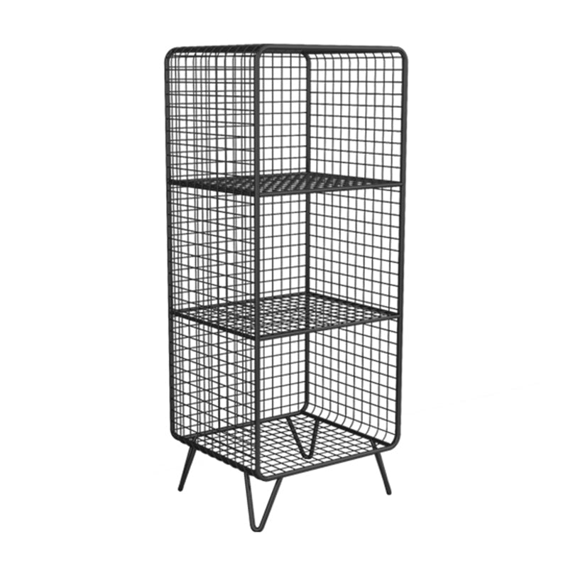 Modern Style Closed Back Bookcase with Metal Rectangular Shelves 14"L x 12"W x 35"H Black Clearhalo 'Bookcases' 'furn' 'furn_bookcases' 'Furniture' 'furniture_bookcases' 'kitchen' 'kitchen_bookcases' 'Living Room Furniture' 'Office Furniture' 4698342