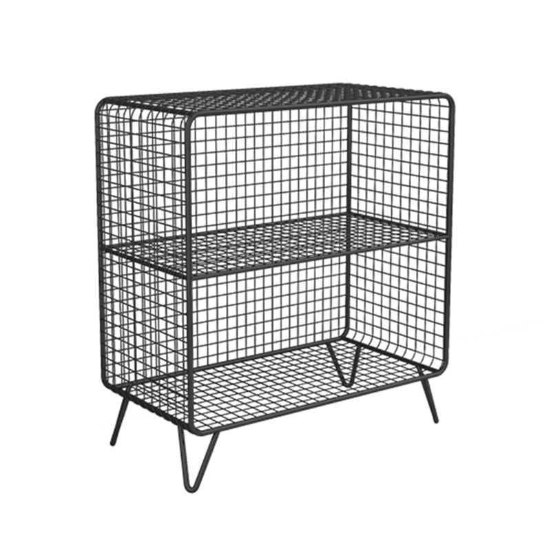 Modern Style Closed Back Bookcase with Metal Rectangular Shelves 24"L x 12"W x 28"H Black Clearhalo 'Bookcases' 'furn' 'furn_bookcases' 'Furniture' 'furniture_bookcases' 'kitchen' 'kitchen_bookcases' 'Living Room Furniture' 'Office Furniture' 4698344