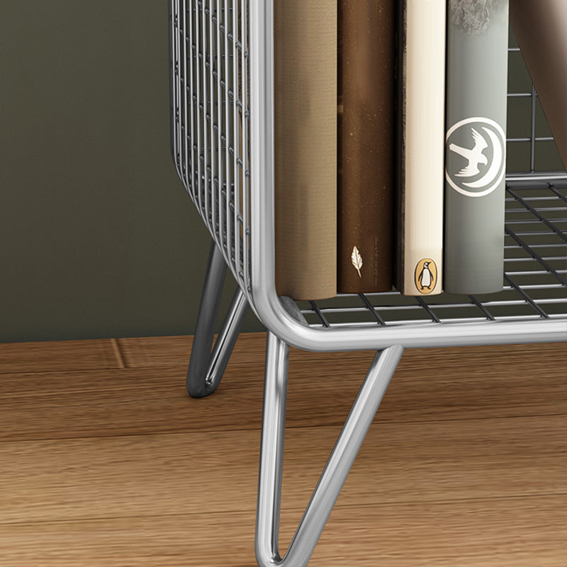 Modern Style Closed Back Bookcase with Metal Rectangular Shelves Clearhalo 'Bookcases' 'furn' 'furn_bookcases' 'Furniture' 'furniture_bookcases' 'kitchen' 'kitchen_bookcases' 'Living Room Furniture' 'Office Furniture' 4698345