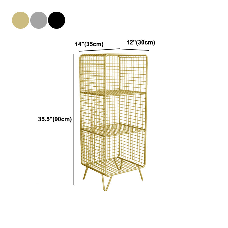 Modern Style Closed Back Bookcase with Metal Rectangular Shelves Clearhalo 'Bookcases' 'furn' 'furn_bookcases' 'Furniture' 'furniture_bookcases' 'kitchen' 'kitchen_bookcases' 'Living Room Furniture' 'Office Furniture' 4698356
