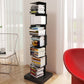 Black Contemporary Corner Bookshelf Closed Back Vertical Steel Shelf 13.8"L x 13.8"W x 49.6"H Clearhalo 'Bookcases' 'furn' 'furn_bookcases' 'Furniture' 'furniture_bookcases' 'kitchen' 'kitchen_bookcases' 'Living Room Furniture' 'Office Furniture' 4698378