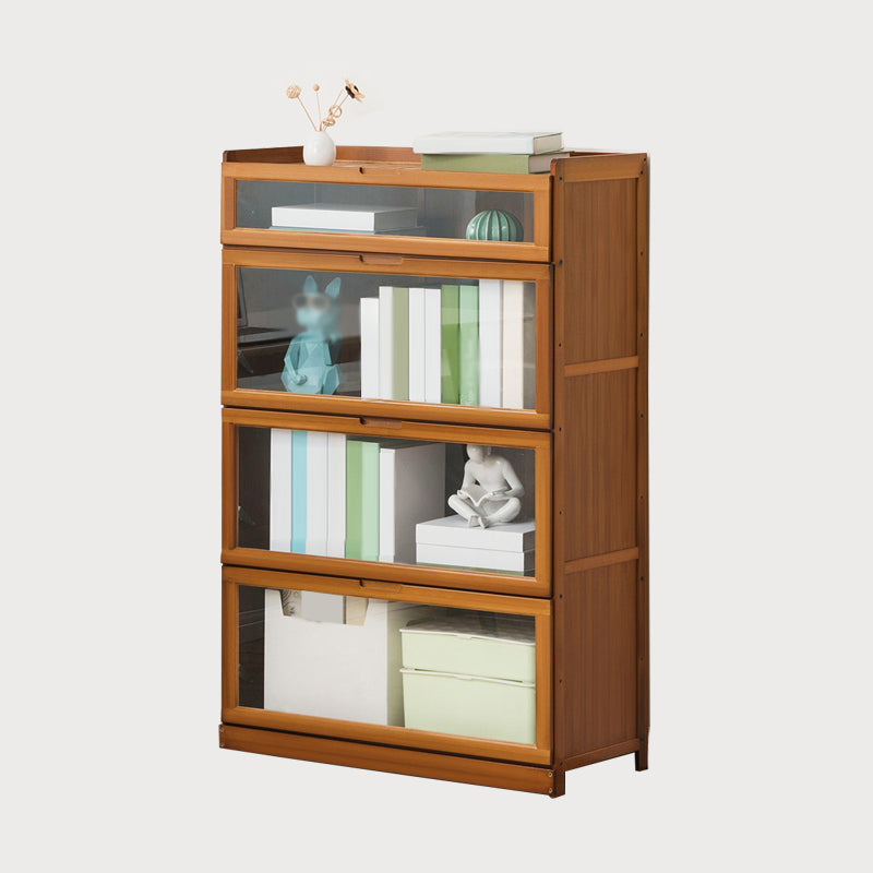 Modern Bamboo Barrister Bookcase Closed Back Bookcase for Home Office 31.5"L x 13"W x 45.3"H Clearhalo 'Bookcases' 'furn' 'furn_bookcases' 'Furniture' 'furniture_bookcases' 'kitchen' 'kitchen_bookcases' 'Living Room Furniture' 'Office Furniture' 4698389