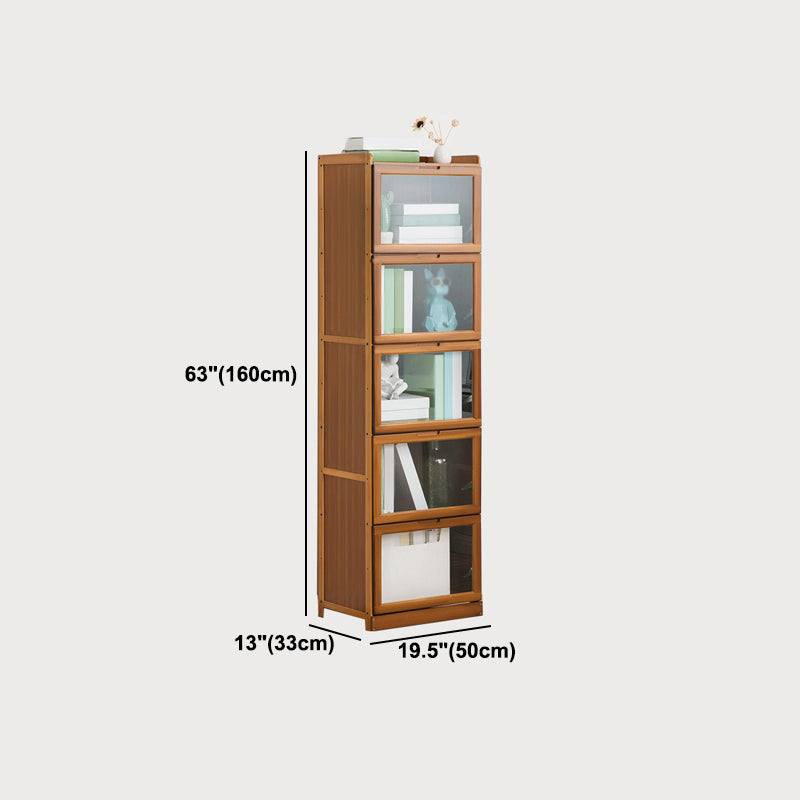 Modern Bamboo Barrister Bookcase Closed Back Bookcase for Home Office Clearhalo 'Bookcases' 'furn' 'furn_bookcases' 'Furniture' 'furniture_bookcases' 'kitchen' 'kitchen_bookcases' 'Living Room Furniture' 'Office Furniture' 4698406
