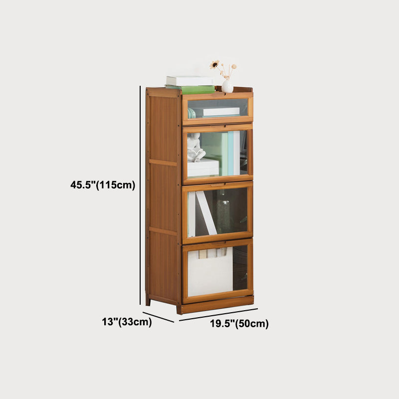 Modern Bamboo Barrister Bookcase Closed Back Bookcase for Home Office Clearhalo 'Bookcases' 'furn' 'furn_bookcases' 'Furniture' 'furniture_bookcases' 'kitchen' 'kitchen_bookcases' 'Living Room Furniture' 'Office Furniture' 4698408