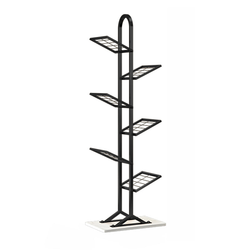 Minimalist Style Open Shelf Bookcase in Metal Material Shelves 17.7"L x 9.4"W x 51.2"H Black Clearhalo 'Bookcases' 'furn' 'furn_bookcases' 'Furniture' 'furniture_bookcases' 'kitchen' 'kitchen_bookcases' 'Living Room Furniture' 'Office Furniture' 4698418