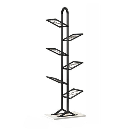 Minimalist Style Open Shelf Bookcase in Metal Material Shelves 17.7"L x 9.4"W x 51.2"H Black Clearhalo 'Bookcases' 'furn' 'furn_bookcases' 'Furniture' 'furniture_bookcases' 'kitchen' 'kitchen_bookcases' 'Living Room Furniture' 'Office Furniture' 4698418