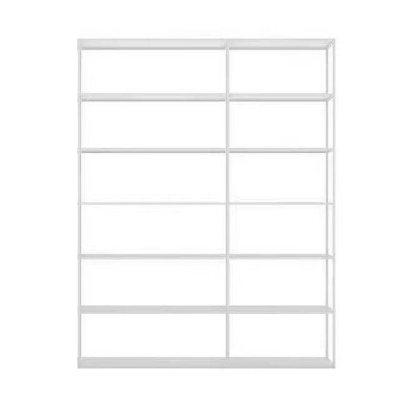 Industrial Style 5-Shelf Bookshelf Open Shelf Bookcase for Home Office 63"L x 11.8"W x 70.9"H White Clearhalo 'Bookcases' 'furn' 'furn_bookcases' 'Furniture' 'furniture_bookcases' 'kitchen' 'kitchen_bookcases' 'Living Room Furniture' 'Office Furniture' 4698430