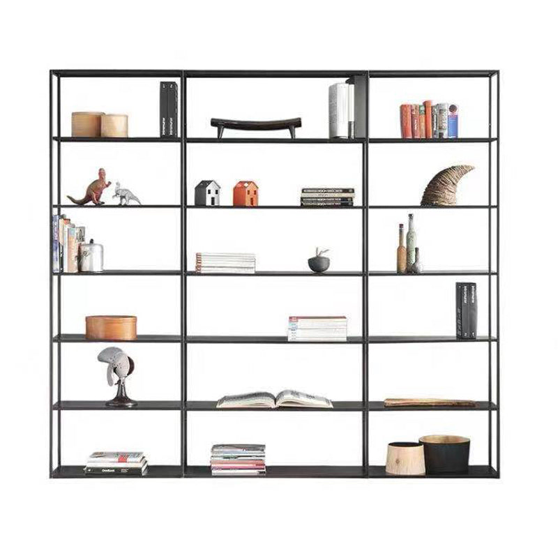 Industrial Style 5-Shelf Bookshelf Open Shelf Bookcase for Home Office 70.9"L x 11.8"W x 70.9"H Black Clearhalo 'Bookcases' 'furn' 'furn_bookcases' 'Furniture' 'furniture_bookcases' 'kitchen' 'kitchen_bookcases' 'Living Room Furniture' 'Office Furniture' 4698435