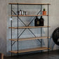 5-Shelf Industrial Open Etagere Bookshelf with Iron Frame Pine Wood Shelf Clearhalo 'Bookcases' 'furn' 'furn_bookcases' 'Furniture' 'furniture_bookcases' 'kitchen' 'kitchen_bookcases' 'Living Room Furniture' 'Office Furniture' 4698452