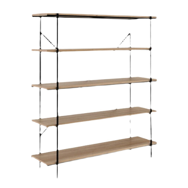 5-Shelf Industrial Open Etagere Bookshelf with Iron Frame Pine Wood Shelf Clearhalo 'Bookcases' 'furn' 'furn_bookcases' 'Furniture' 'furniture_bookcases' 'kitchen' 'kitchen_bookcases' 'Living Room Furniture' 'Office Furniture' 4698454