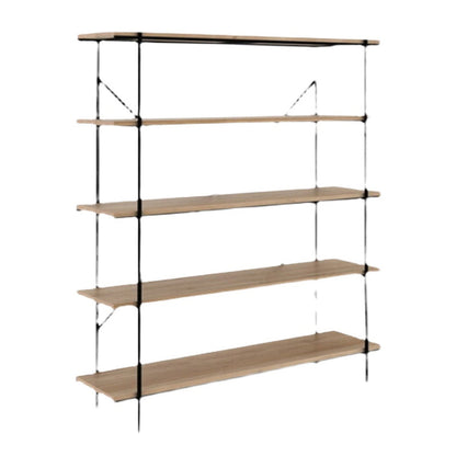 5-Shelf Industrial Open Etagere Bookshelf with Iron Frame Pine Wood Shelf Clearhalo 'Bookcases' 'furn' 'furn_bookcases' 'Furniture' 'furniture_bookcases' 'kitchen' 'kitchen_bookcases' 'Living Room Furniture' 'Office Furniture' 4698454