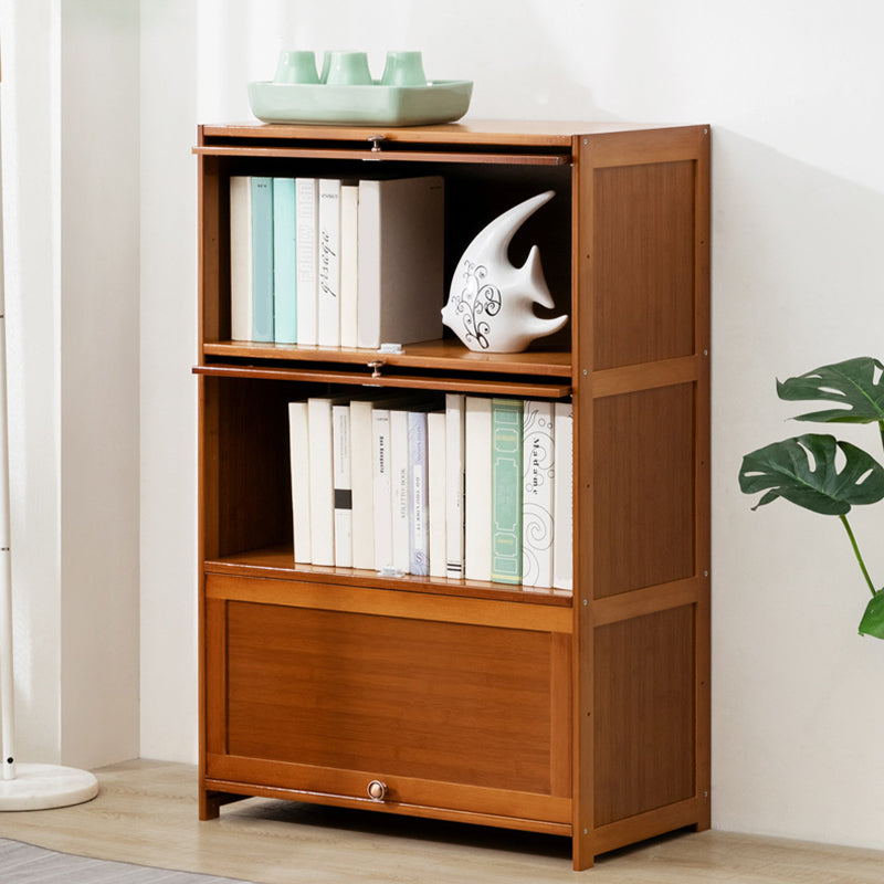 Contemporary Bamboo Barrister Bookcase Doors Included Bookcase for Home Office 27.6"L x 13"W x 41.7"H Clearhalo 'Bookcases' 'furn' 'furn_bookcases' 'Furniture' 'furniture_bookcases' 'kitchen' 'kitchen_bookcases' 'Living Room Furniture' 'Office Furniture' 4698483