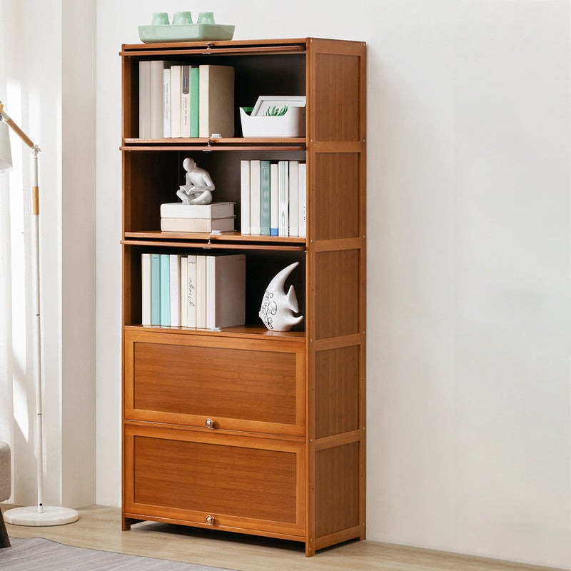 Contemporary Bamboo Barrister Bookcase Doors Included Bookcase for Home Office 31.5"L x 13"W x 67.7"H Clearhalo 'Bookcases' 'furn' 'furn_bookcases' 'Furniture' 'furniture_bookcases' 'kitchen' 'kitchen_bookcases' 'Living Room Furniture' 'Office Furniture' 4698497