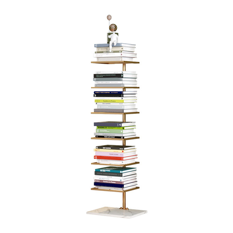 Modern Style Open Bookshelf Vertical Shelf Bookcase for Home Use 13.8"L x 9.8"W x 45.3"H Gold Clearhalo 'Bookcases' 'furn' 'furn_bookcases' 'Furniture' 'furniture_bookcases' 'kitchen' 'kitchen_bookcases' 'Living Room Furniture' 'Office Furniture' 4698521