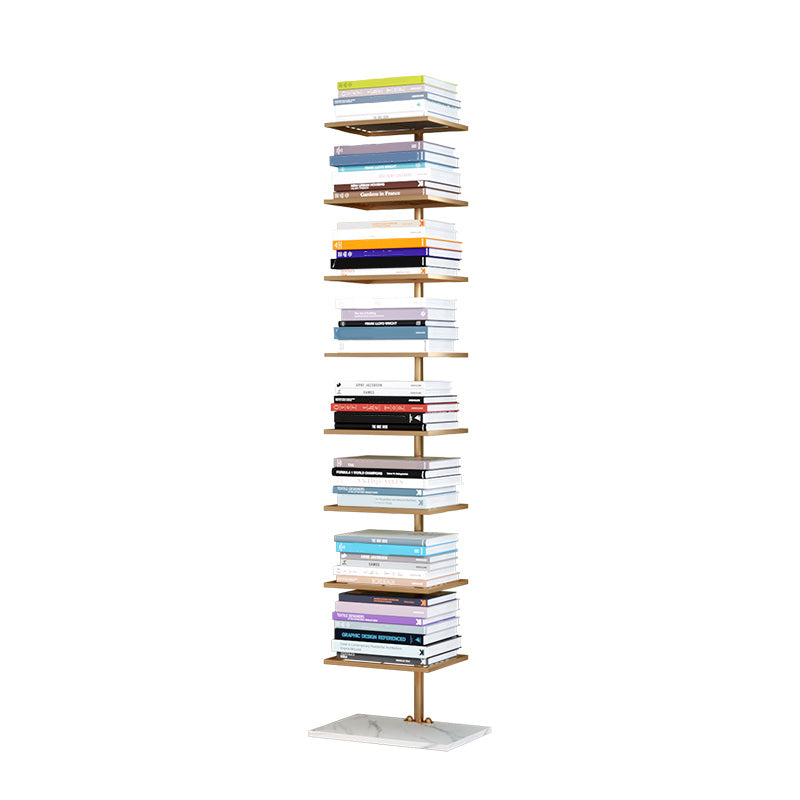 Modern Style Open Bookshelf Vertical Shelf Bookcase for Home Use 13.8"L x 9.8"W x 59.1"H Gold Clearhalo 'Bookcases' 'furn' 'furn_bookcases' 'Furniture' 'furniture_bookcases' 'kitchen' 'kitchen_bookcases' 'Living Room Furniture' 'Office Furniture' 4698522