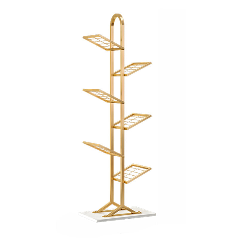 Open Metal Bookcase Modern Rectangular Shelves for Study Room 15.7"L x 9.8"W x 51.2"H Gold Clearhalo 'Bookcases' 'furn' 'furn_bookcases' 'Furniture' 'furniture_bookcases' 'kitchen' 'kitchen_bookcases' 'Living Room Furniture' 'Office Furniture' 4698532