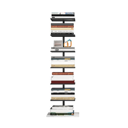Open Metal Bookcase Modern Rectangular Shelves for Study Room 13.8"L x 11"W x 45.3"H Black Clearhalo 'Bookcases' 'furn' 'furn_bookcases' 'Furniture' 'furniture_bookcases' 'kitchen' 'kitchen_bookcases' 'Living Room Furniture' 'Office Furniture' 4698538