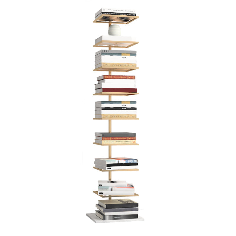 Open Metal Bookcase Modern Rectangular Shelves for Study Room 13.8"L x 11"W x 59.1"H Gold Clearhalo 'Bookcases' 'furn' 'furn_bookcases' 'Furniture' 'furniture_bookcases' 'kitchen' 'kitchen_bookcases' 'Living Room Furniture' 'Office Furniture' 4698541