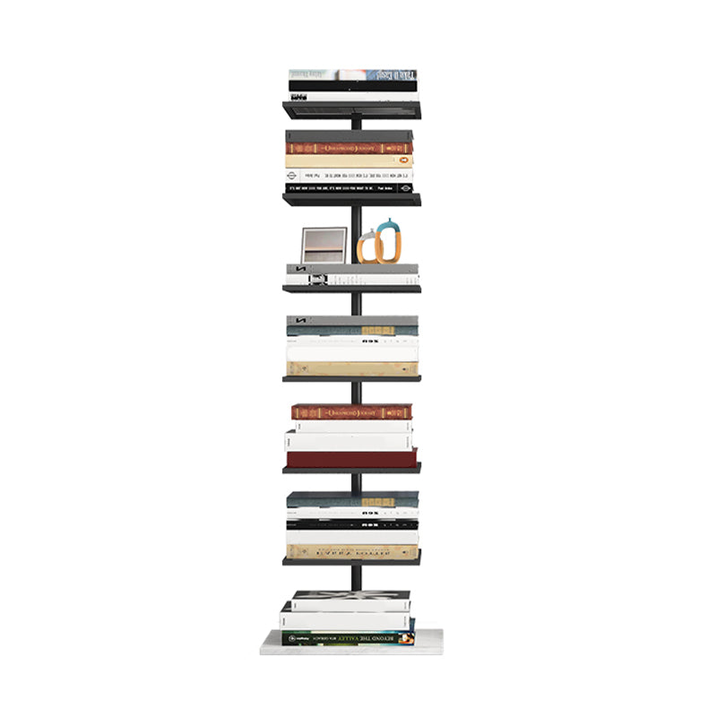 Modern Style Open Bookshelf Vertical Shelf Bookcase for Home 13.8"L x 11"W x 45.3"H Black Clearhalo 'Bookcases' 'furn' 'furn_bookcases' 'Furniture' 'furniture_bookcases' 'kitchen' 'kitchen_bookcases' 'Living Room Furniture' 'Office Furniture' 4698554