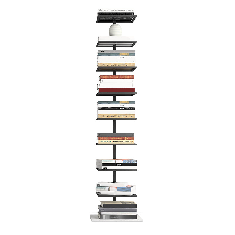 Modern Style Open Bookshelf Vertical Shelf Bookcase for Home 13.8"L x 11"W x 59.1"H Black Clearhalo 'Bookcases' 'furn' 'furn_bookcases' 'Furniture' 'furniture_bookcases' 'kitchen' 'kitchen_bookcases' 'Living Room Furniture' 'Office Furniture' 4698555