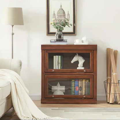 Closed Back Bookcase Modern Solid Wood Rectangular Shelves with Doors Brown Clearhalo 'Bookcases' 'furn' 'furn_bookcases' 'Furniture' 'furniture_bookcases' 'kitchen' 'kitchen_bookcases' 'Living Room Furniture' 'Office Furniture' 4698562