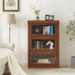 Closed Back Bookcase Modern Solid Wood Rectangular Shelves with Doors Brown Clearhalo 'Bookcases' 'furn' 'furn_bookcases' 'Furniture' 'furniture_bookcases' 'kitchen' 'kitchen_bookcases' 'Living Room Furniture' 'Office Furniture' 4698563