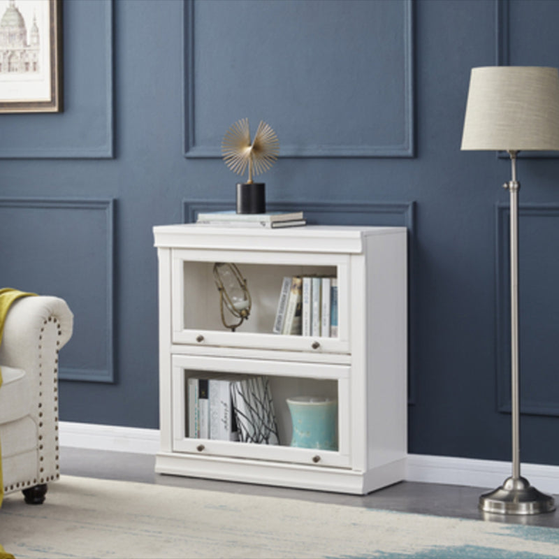 Closed Back Bookcase Modern Solid Wood Rectangular Shelves with Doors White Clearhalo 'Bookcases' 'furn' 'furn_bookcases' 'Furniture' 'furniture_bookcases' 'kitchen' 'kitchen_bookcases' 'Living Room Furniture' 'Office Furniture' 4698569