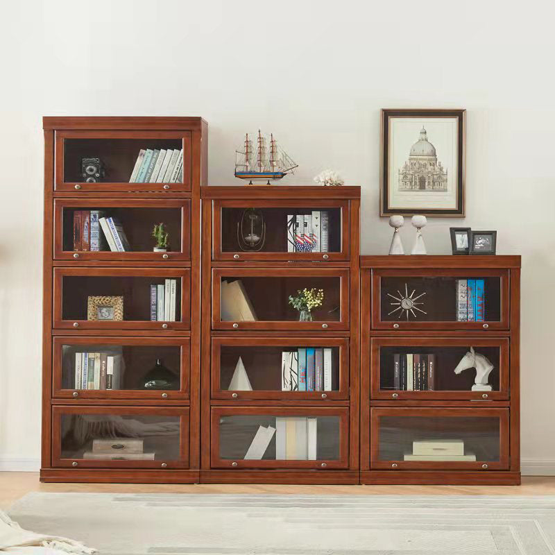 Closed Back Bookcase Modern Solid Wood Rectangular Shelves with Doors Clearhalo 'Bookcases' 'furn' 'furn_bookcases' 'Furniture' 'furniture_bookcases' 'kitchen' 'kitchen_bookcases' 'Living Room Furniture' 'Office Furniture' 4698571