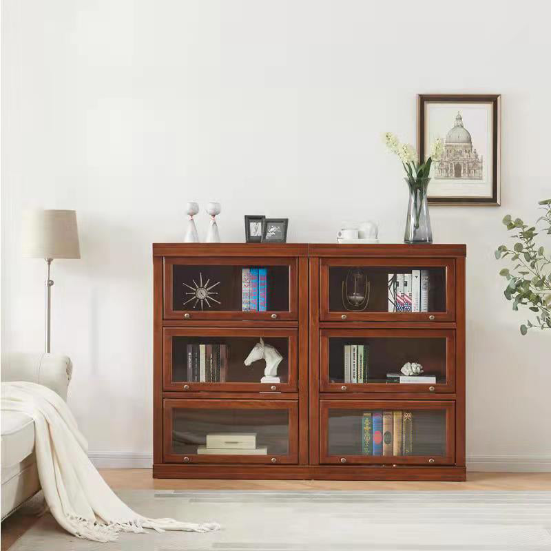 Closed Back Bookcase Modern Solid Wood Rectangular Shelves with Doors Clearhalo 'Bookcases' 'furn' 'furn_bookcases' 'Furniture' 'furniture_bookcases' 'kitchen' 'kitchen_bookcases' 'Living Room Furniture' 'Office Furniture' 4698572