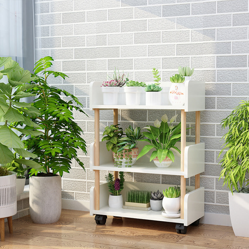 3-Shelf Manufactured Wood Etagere Bookshelf with Caster Wheels Clearhalo 'Bookcases' 'furn' 'furn_bookcases' 'Furniture' 'furniture_bookcases' 'kitchen' 'kitchen_bookcases' 'Living Room Furniture' 'Office Furniture' 4698580