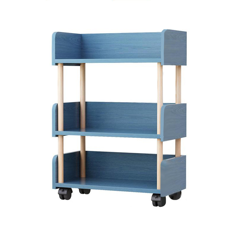 3-Shelf Manufactured Wood Etagere Bookshelf with Caster Wheels Clearhalo 'Bookcases' 'furn' 'furn_bookcases' 'Furniture' 'furniture_bookcases' 'kitchen' 'kitchen_bookcases' 'Living Room Furniture' 'Office Furniture' 4698582