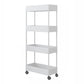 Contemporary Style Bookshelf Home Office Bookcase with Casters White Clearhalo 'Bookcases' 'furn' 'furn_bookcases' 'Furniture' 'furniture_bookcases' 'kitchen' 'kitchen_bookcases' 'Living Room Furniture' 'Office Furniture' 4698617