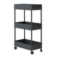 Contemporary Style Bookshelf Home Office Bookcase with Casters Black Clearhalo 'Bookcases' 'furn' 'furn_bookcases' 'Furniture' 'furniture_bookcases' 'kitchen' 'kitchen_bookcases' 'Living Room Furniture' 'Office Furniture' 4698621