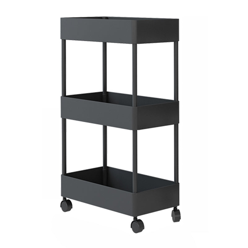 Contemporary Style Bookshelf Home Office Bookcase with Casters Black Clearhalo 'Bookcases' 'furn' 'furn_bookcases' 'Furniture' 'furniture_bookcases' 'kitchen' 'kitchen_bookcases' 'Living Room Furniture' 'Office Furniture' 4698621