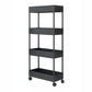 Contemporary Style Bookshelf Home Office Bookcase with Casters Black Clearhalo 'Bookcases' 'furn' 'furn_bookcases' 'Furniture' 'furniture_bookcases' 'kitchen' 'kitchen_bookcases' 'Living Room Furniture' 'Office Furniture' 4698623