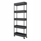 Contemporary Style Bookshelf Home Office Bookcase with Casters Black Clearhalo 'Bookcases' 'furn' 'furn_bookcases' 'Furniture' 'furniture_bookcases' 'kitchen' 'kitchen_bookcases' 'Living Room Furniture' 'Office Furniture' 4698626