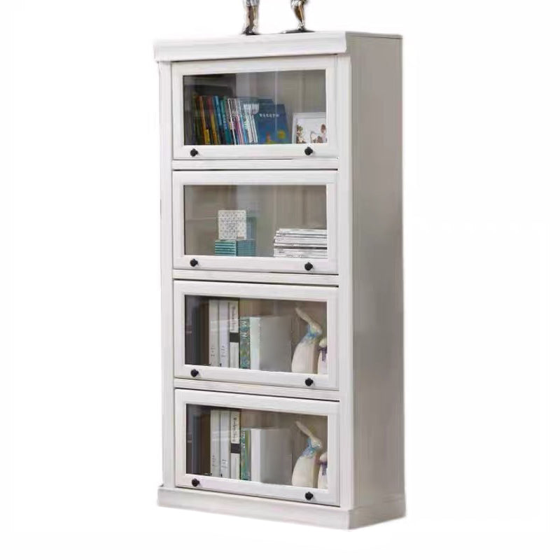 Modern Style Bookcase Solid Wood Rectangular Shelf with Doors 23.6"L x 12.8"W x 62.2"H Clearhalo 'Bookcases' 'furn' 'furn_bookcases' 'Furniture' 'furniture_bookcases' 'kitchen' 'kitchen_bookcases' 'Living Room Furniture' 'Office Furniture' 4698639