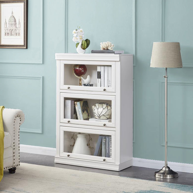 Modern Style Bookcase Solid Wood Rectangular Shelf with Doors 31.5"L x 12.8"W x 47.6"H Clearhalo 'Bookcases' 'furn' 'furn_bookcases' 'Furniture' 'furniture_bookcases' 'kitchen' 'kitchen_bookcases' 'Living Room Furniture' 'Office Furniture' 4698641