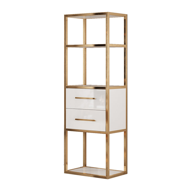 Modern Style Open Bookshelf Etagere Shelf Bookcase for Home Office 23.6"L x 11.8"W x 70.9"H Gold Clearhalo 'Bookcases' 'furn' 'furn_bookcases' 'Furniture' 'furniture_bookcases' 'kitchen' 'kitchen_bookcases' 'Living Room Furniture' 'Office Furniture' 4698659