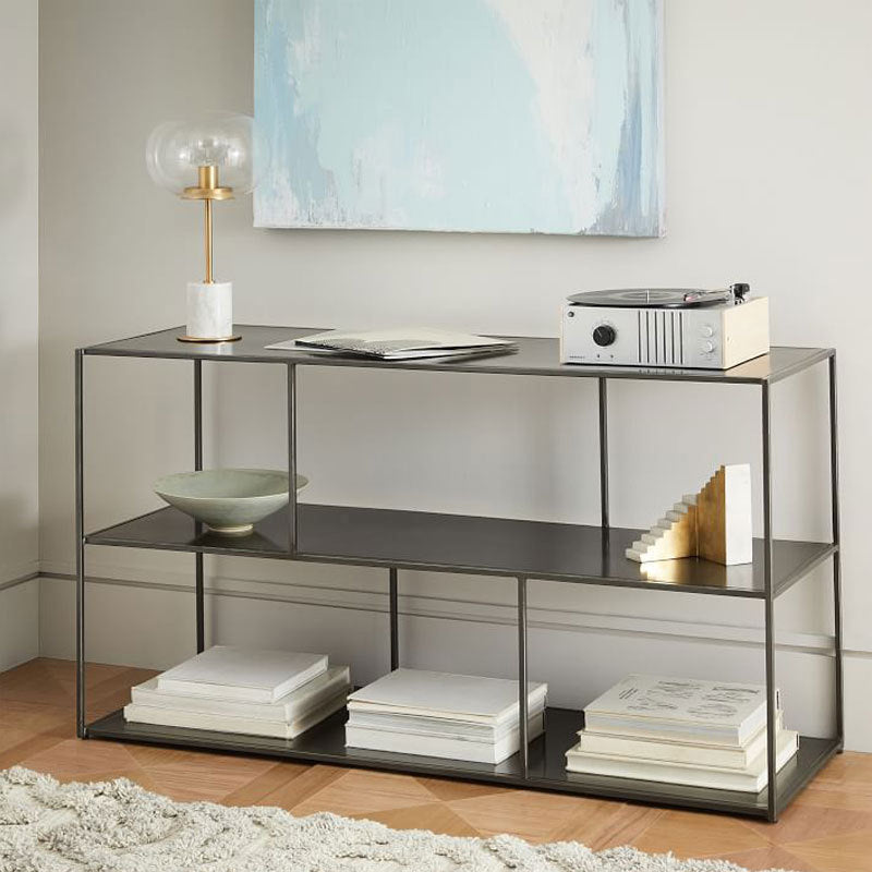 Industrial Style Open Metal Bookcase with Rectangular Shelves Clearhalo 'Bookcases' 'furn' 'furn_bookcases' 'Furniture' 'furniture_bookcases' 'kitchen' 'kitchen_bookcases' 'Living Room Furniture' 'Office Furniture' 4698666