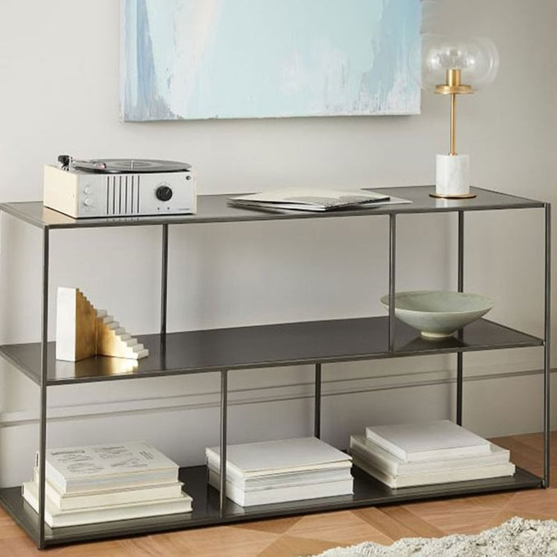 Industrial Style Open Metal Bookcase with Rectangular Shelves Clearhalo 'Bookcases' 'furn' 'furn_bookcases' 'Furniture' 'furniture_bookcases' 'kitchen' 'kitchen_bookcases' 'Living Room Furniture' 'Office Furniture' 4698668