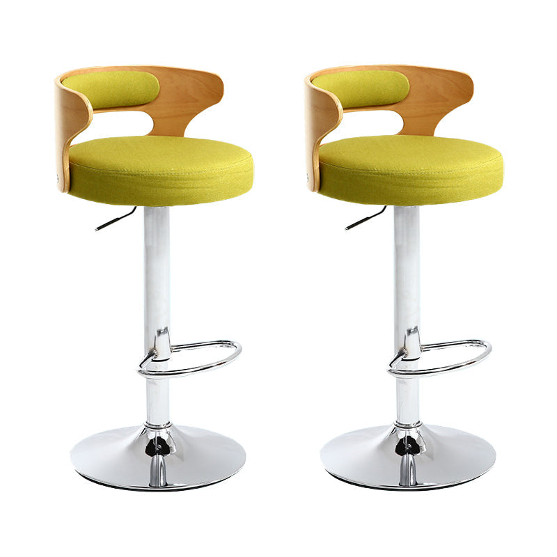 Contemporary Swivel Adjustable Height Bar Stool Home Footrest Stool Green Silver 2 Piece Set Clearhalo 'Bar Furniture' 'Bar Stools' 'bar_stools' 'furn' 'furn_bar_stools' 'furniture_bar_stools' 'Kitchen & Dining Furniture' 'kitchen&dining_furn' 'kitchen' 'kitchen_furn' Furniture' 4699016
