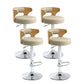 Contemporary Swivel Adjustable Height Bar Stool Home Footrest Stool Khaki Silver 4 Piece Set Clearhalo 'Bar Furniture' 'Bar Stools' 'bar_stools' 'furn' 'furn_bar_stools' 'furniture_bar_stools' 'Kitchen & Dining Furniture' 'kitchen&dining_furn' 'kitchen' 'kitchen_furn' Furniture' 4699024