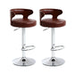 Contemporary Swivel Adjustable Height Bar Stool Home Footrest Stool Dark Brown Silver 2 Piece Set Clearhalo 'Bar Furniture' 'Bar Stools' 'bar_stools' 'furn' 'furn_bar_stools' 'furniture_bar_stools' 'Kitchen & Dining Furniture' 'kitchen&dining_furn' 'kitchen' 'kitchen_furn' Furniture' 4699026