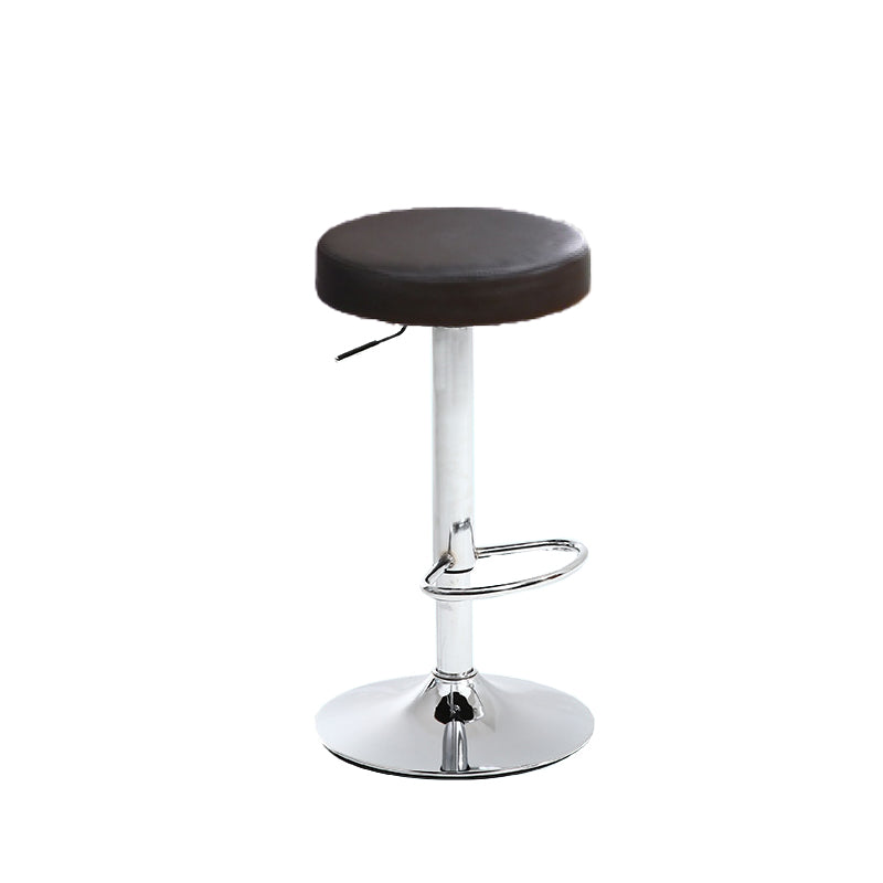 Contemporary Swivel Adjustable Height Bar Stool Home Footrest Stool Matte Black Silver 1 Piece Clearhalo 'Bar Furniture' 'Bar Stools' 'bar_stools' 'furn' 'furn_bar_stools' 'furniture_bar_stools' 'Kitchen & Dining Furniture' 'kitchen&dining_furn' 'kitchen' 'kitchen_furn' Furniture' 4699028