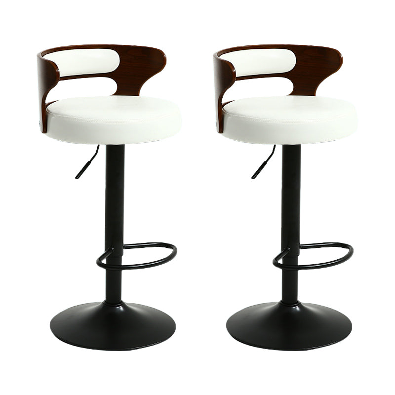 Contemporary Swivel Adjustable Height Bar Stool Home Footrest Stool White Black 2 Piece Set Clearhalo 'Bar Furniture' 'Bar Stools' 'bar_stools' 'furn' 'furn_bar_stools' 'furniture_bar_stools' 'Kitchen & Dining Furniture' 'kitchen&dining_furn' 'kitchen' 'kitchen_furn' Furniture' 4699032