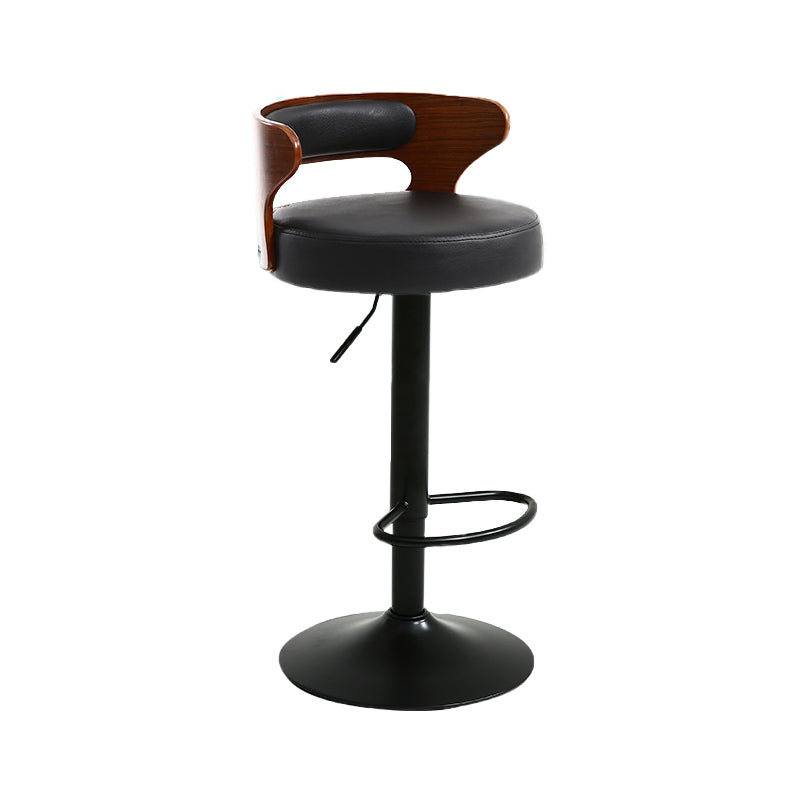 Contemporary Swivel Adjustable Height Bar Stool Home Footrest Stool Matte Black Black 1 Piece Clearhalo 'Bar Furniture' 'Bar Stools' 'bar_stools' 'furn' 'furn_bar_stools' 'furniture_bar_stools' 'Kitchen & Dining Furniture' 'kitchen&dining_furn' 'kitchen' 'kitchen_furn' Furniture' 4699034