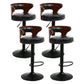 Contemporary Swivel Adjustable Height Bar Stool Home Footrest Stool Textured Black Black 4 Piece Set Clearhalo 'Bar Furniture' 'Bar Stools' 'bar_stools' 'furn' 'furn_bar_stools' 'furniture_bar_stools' 'Kitchen & Dining Furniture' 'kitchen&dining_furn' 'kitchen' 'kitchen_furn' Furniture' 4699039