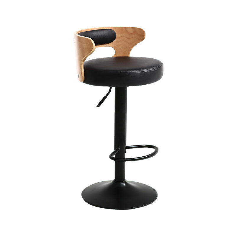 Contemporary Swivel Adjustable Height Bar Stool Home Footrest Stool Black Black 1 Piece Clearhalo 'Bar Furniture' 'Bar Stools' 'bar_stools' 'furn' 'furn_bar_stools' 'furniture_bar_stools' 'Kitchen & Dining Furniture' 'kitchen&dining_furn' 'kitchen' 'kitchen_furn' Furniture' 4699040