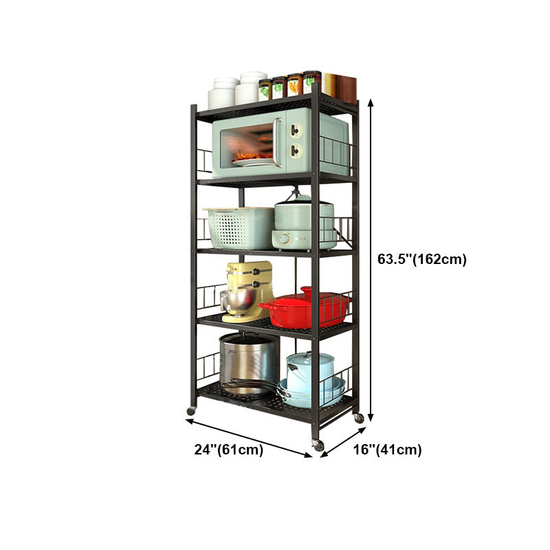 Contemporary Folding Steel Etagere Bookshelf with Caster Wheels Clearhalo 'Bookcases' 'furn' 'furn_bookcases' 'Furniture' 'furniture_bookcases' 'kitchen' 'kitchen_bookcases' 'Living Room Furniture' 'Office Furniture' 4700582